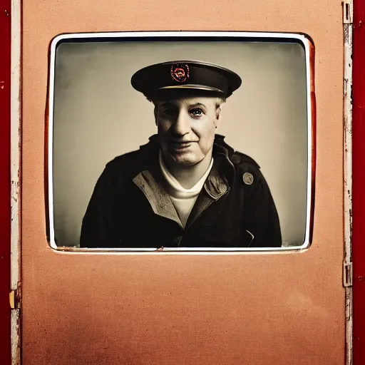 Image similar to portrait photo, portrait of fireman sam by richard avedon, realistic, Leica, medium format, cinematic lighting, wet plate photography, parallax, high resolution,