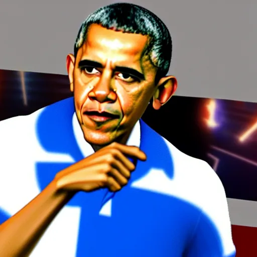 Image similar to barack obama plays wii sports with sonic the hedgehog