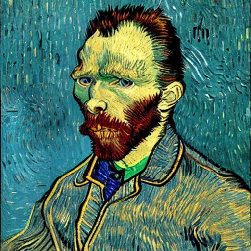 Prompt: retard wolf, van gogh,