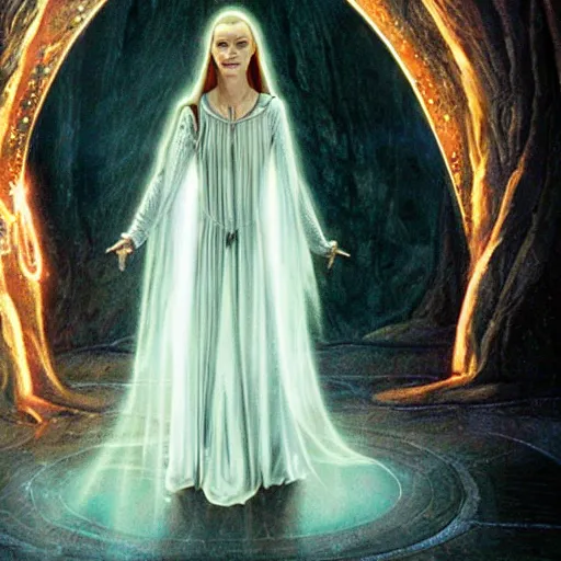 Image similar to galadriel bowing before sauron