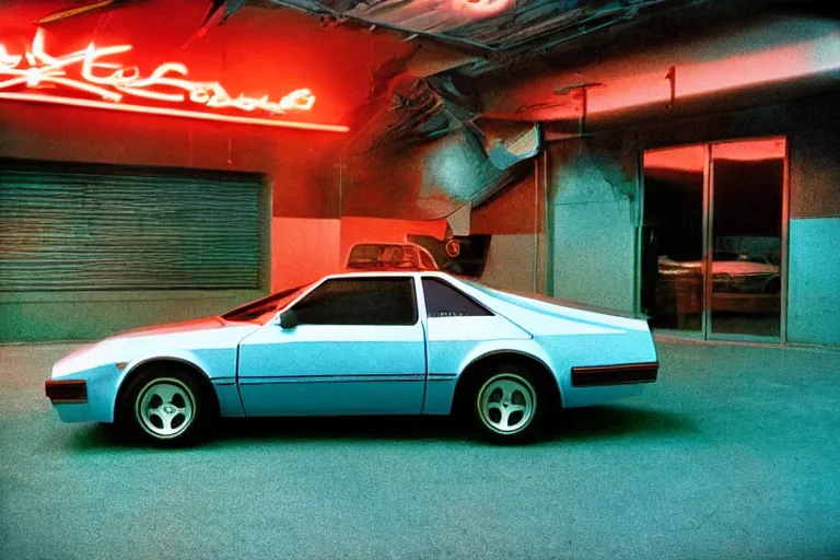 Prompt: designed by Giorgetto Giugiaro stylized poser of a 1977 Chevy Cavalier, thick neon lights, ektachrome photograph, volumetric lighting, f8 aperture, cinematic Eastman 5384 film