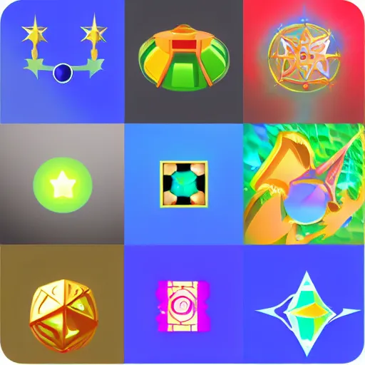 Image similar to Vector icon pack, magic themed, for an AI image generation app
