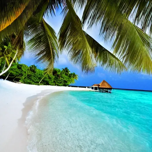 Prompt: the beach, maldives