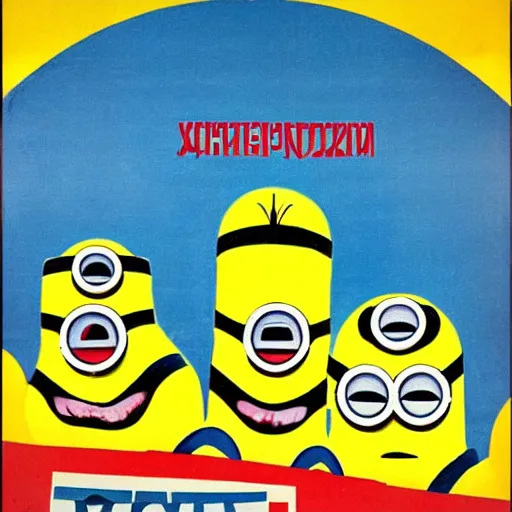 Image similar to soviet poster of minions