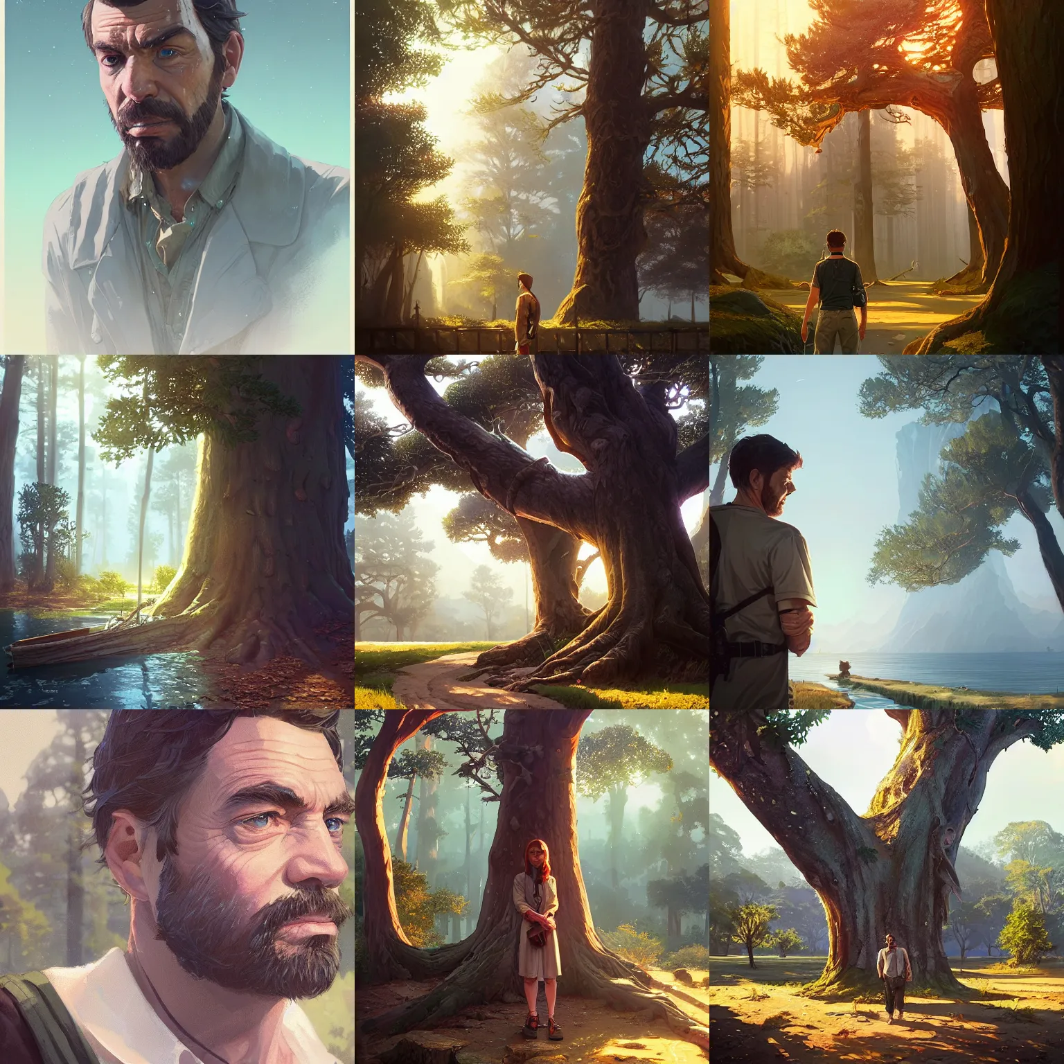 Prompt: highly detailed portrait oak in gta v, stephen bliss, unreal engine, fantasy art by greg rutkowski, loish, rhads, ferdinand knab, makoto shinkai and lois van baarle, ilya kuvshinov, rossdraws, tom bagshaw, global illumination, radiant light, detailed and intricate environment