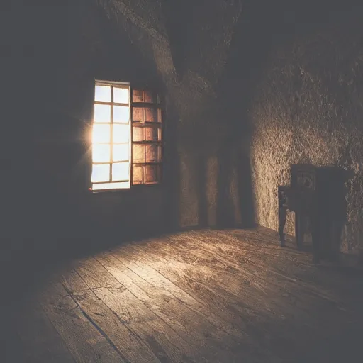 Image similar to Spanish Wizard in the attic, dark, shadows, night, 8k Photography