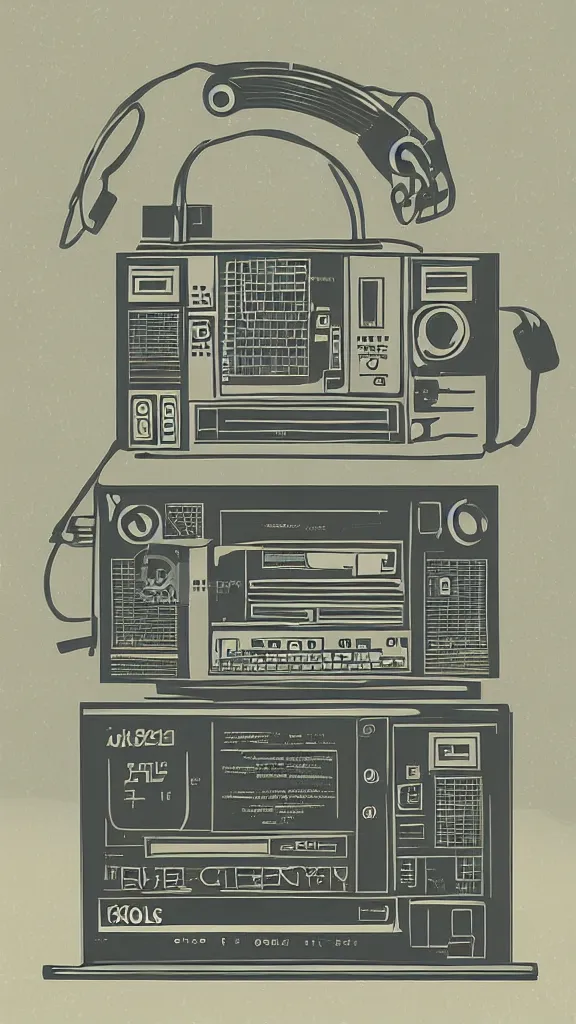 Image similar to corporate gen - x cyber illustration of a radio by skolos wedell