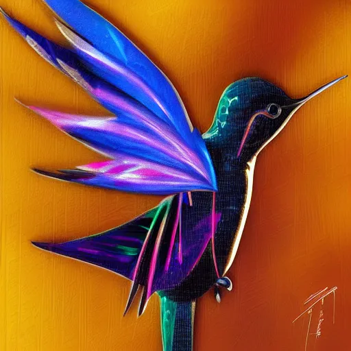 Image similar to cyberpunk hummingbird