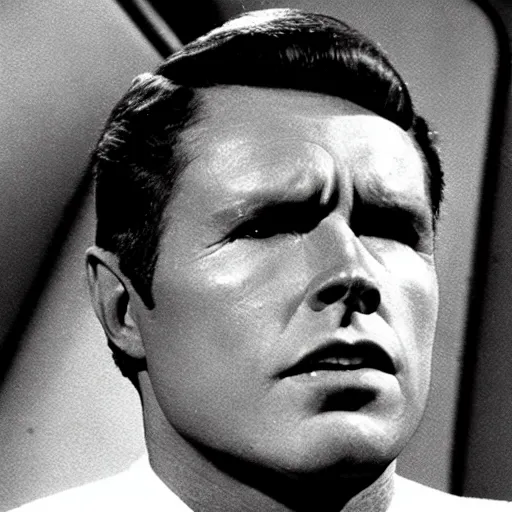 Image similar to black and white photo ofEddie Murphy in Star Trek 1966.