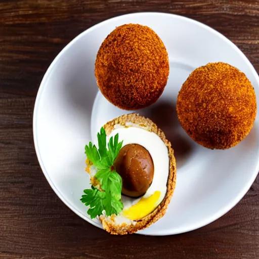 Image similar to scotch egg, but the inside is bitterbal