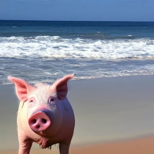 Image similar to pig on a beach