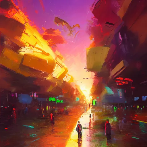 Prompt: acrylic painting, impressionism and expressionism, strong emotional impact, bold pastel colors, expressive brushstrokes, overall sense of movement in the composition. a warp drive hitting infinite density, by andreas rocha, trending on artstation