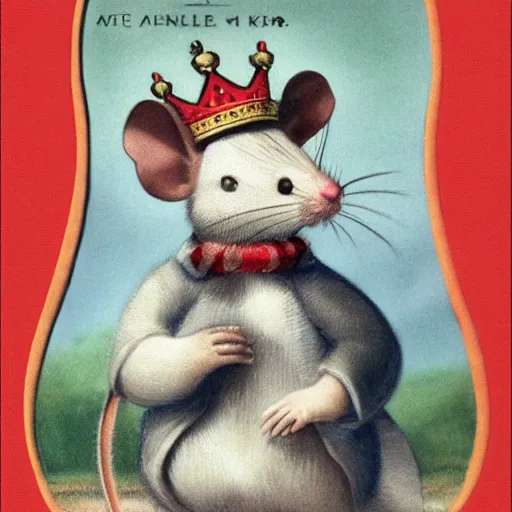 Image similar to a little mouse as the king of the united kingdom
