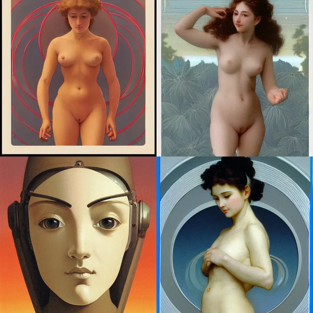 Prompt: detailed portrait of an organic scifi gadget, organic ornaments, bouguereau, hiroshi nagai