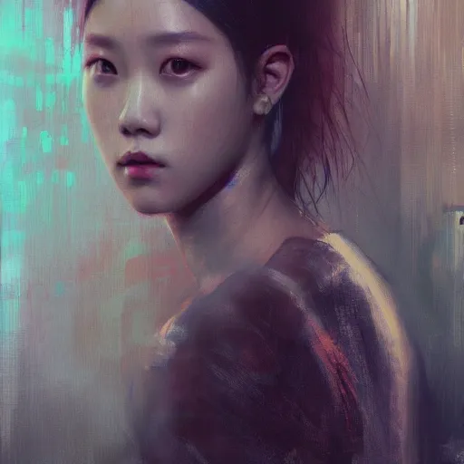 Image similar to jisoo of blackpink, hyperrealistic portrait, bladerunner street, art of elysium by jeremy mann and alphonse mucha, fantasy art, photo realistic, dynamic lighting, artstation, poster, volumetric lighting, very detailed face, 8 k, award winning