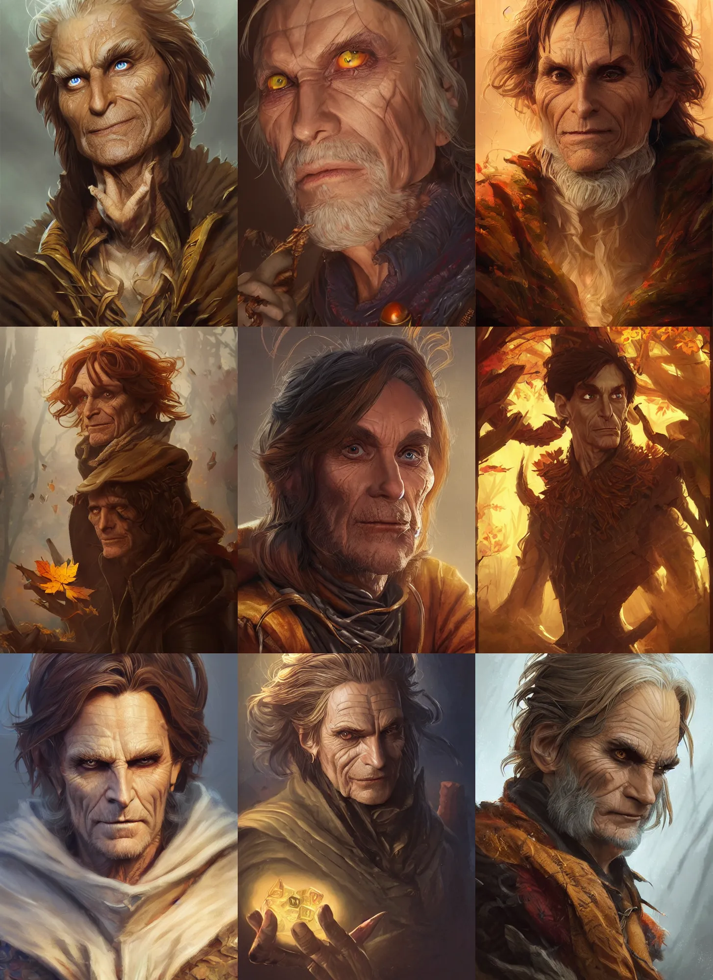 Prompt: autumnal rumpelstiltskin, d & d, fantasy, portrait, highly detailed, digital painting, trending on artstation, concept art, sharp focus, illustration, art by artgerm and greg rutkowski and magali villeneuve