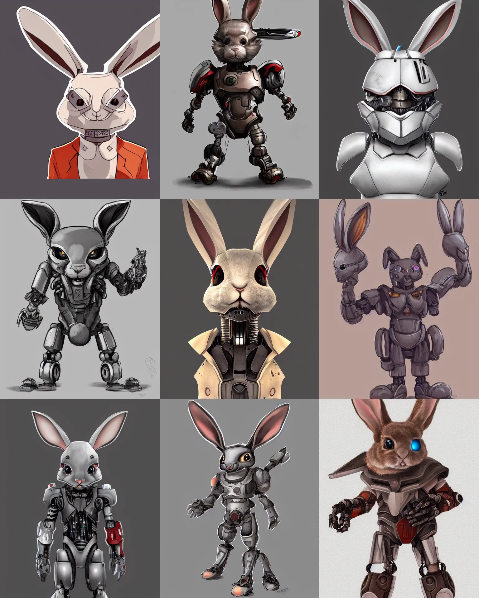 Prompt: rabbit trump war cyborg cute, character design, concept art, trending on artstation, 8k