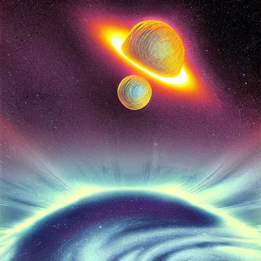 Prompt: colliding neutron stars, sci - fi art