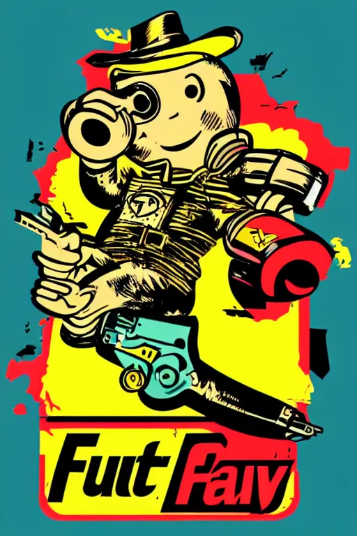 Image similar to fallout 7 6 retro futurist illustration art by butcher billy, sticker, colorful, illustration, highly detailed, simple, smooth and clean vector curves, no jagged lines, vector art, smooth andy warhol style