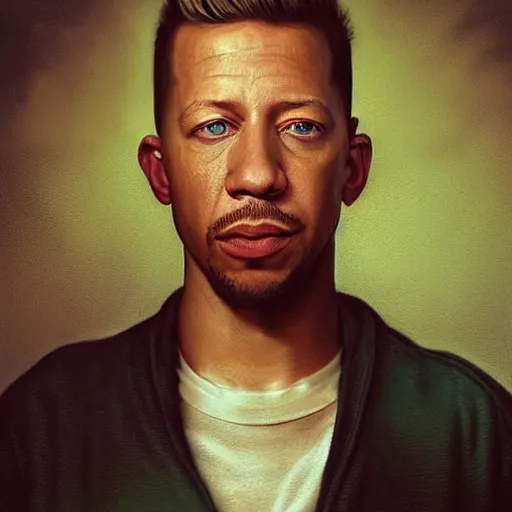 Image similar to hyperrealistic mixed media high resolution painting of Benjamin Hammond Haggerty Macklemore (Morgan Freeman), stunning 3d render inspired art by István Sándorfi and Greg Rutkowski and Unreal Engine, perfect facial symmetry, dim volumetric lighting, 8k octane beautifully detailed render, full body shot, post-processing, extremely hyper-detailed, intricate, epic composition, highly detailed attributes, highly detailed atmosphere, cinematic lighting, masterpiece, trending on artstation, very very detailed, masterpiece, stunning, flawless completion, lifelike texture, perfection,