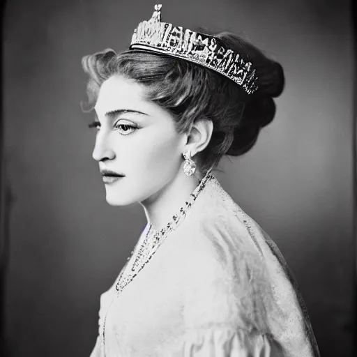 Image similar to portrait of madonna as a royal lady of victorian era, ultra realistic, canon 3 5 mm photography