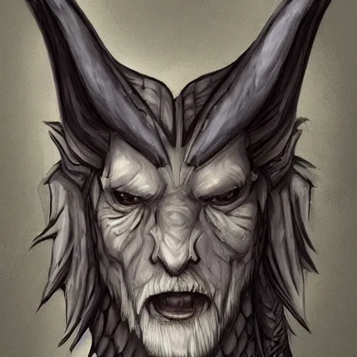 Prompt: a portrait of a grey old , dragon!, dragon!, dragon!, dragon!, dragon!,dragon!, dragon!, dragon!, dragon!, dragon!,dragon!, dragon!, dragon!, dragon!, curved horns!, curved horns!, curved horns!,curved horns!,curved horns!, curved horns!, werewolf,dragon! man, epic fantasy art by Greg Rutkowski