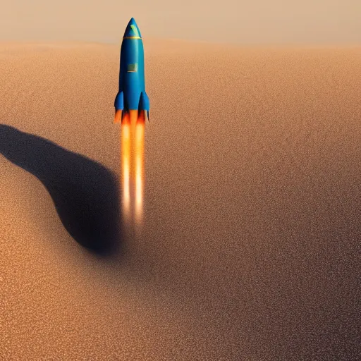 Prompt: a highly detailed digital image of a rocket collapsing into a sand dune incredibly lifelike sand splashing by Andrew Chiampo, artstation, and Frederik Heyman, extremely detailed sand, stunning volumetric lighting, hyper realism, fantasy 4k, 8k,