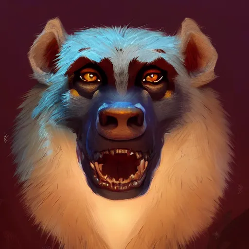 Image similar to Portrait of a Gnoll, mattepainting concept Blizzard pixar maya engine on stylized background splash comics global illumination lighting artstation lois van baarle, ilya kuvshinov, rossdraws