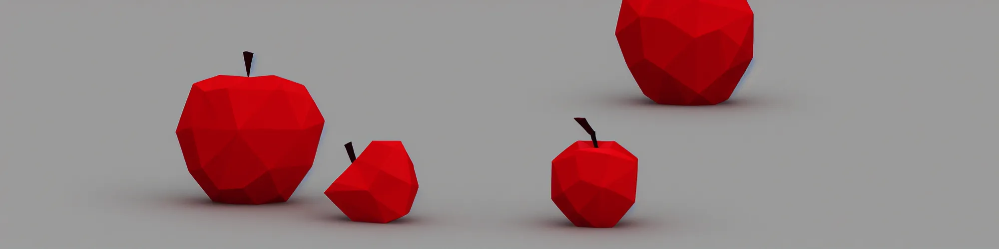 Image similar to red apple on table, low poly, polygon, low poly character