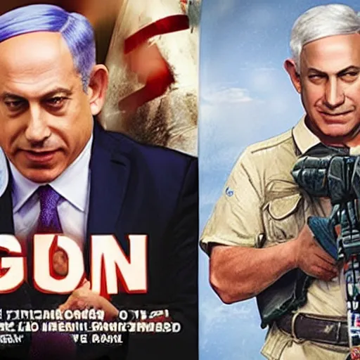 Prompt: Benjamin Netanyahu as The Homelander in the style of the Amazon TV show The Boys