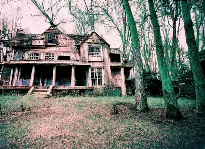 Prompt: photo of the most haunted house in the world, fujifilm velvia 5 0, color photography, sigma 2 8 mm