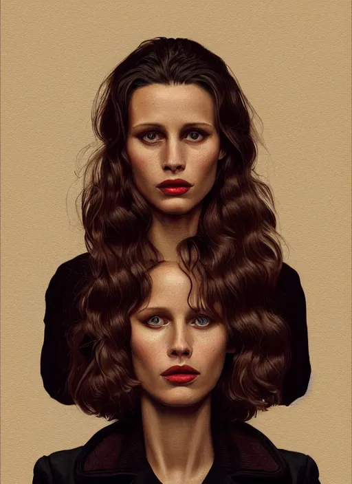 Prompt: twin peaks movie poster art, portrait of marine vacth, from scene from twin peaks, clean, simple illustration, nostalgic, domestic, highly detailed, digital painting, artstation, concept art, smooth, sharp focus, illustration, artgerm, donato giancola, joseph christian leyendecker, wlop