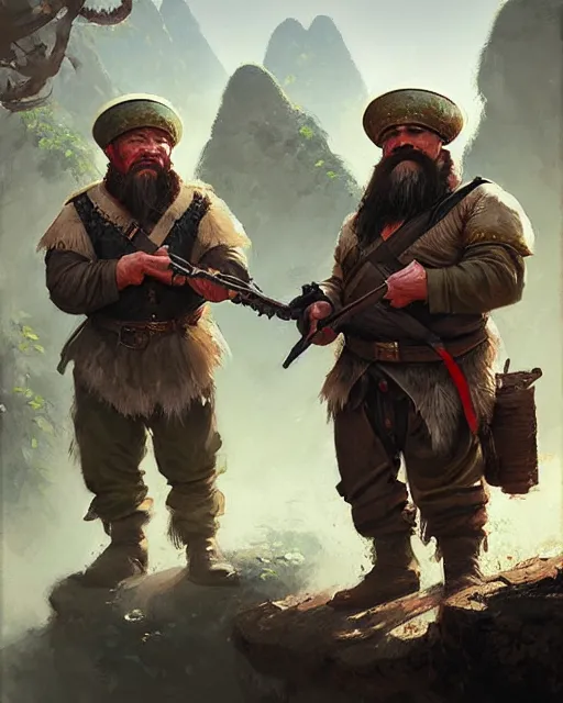 Prompt: dwarf soldiers in vietnam | | realistic shaded, fine details, realistic shaded lighting painting by greg rutkowski, diego gisbert llorens, magali villeneuve, artgerm, jeremy lipkin, michael garmash, rob rey