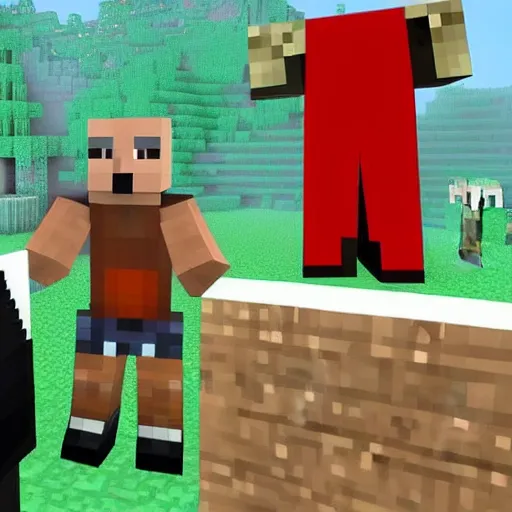 Image similar to vladimir putin in minecraft