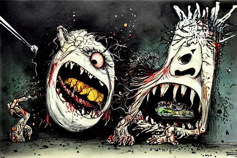 Image similar to monster hiding underneath my bed by ralph steadman