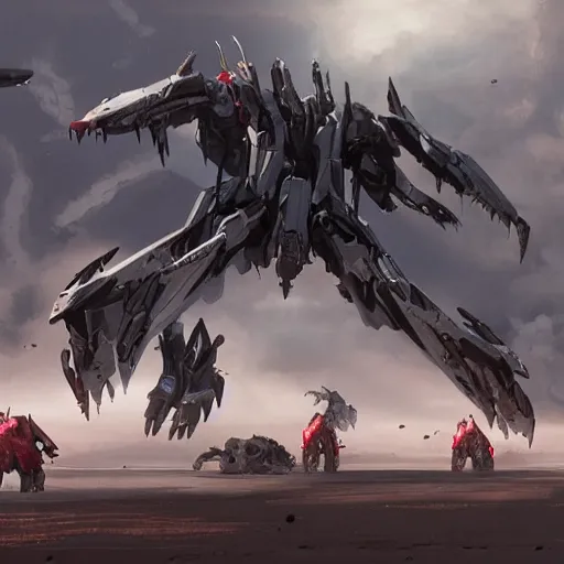 Image similar to Zoids Mech,Greg rutkowski, Trending artstation, cinematográfica, digital Art