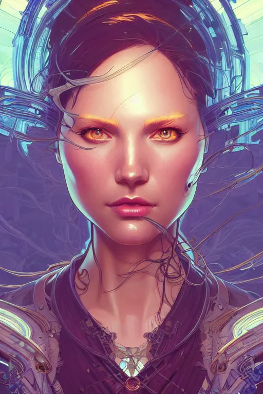 Image similar to beautiful female android!, half portrait, background explosion, intricate detailed environment, cell shaded, floro details, intricate, elegant, highly detailed, digital painting, artstation, concept art, smooth, sharp focus, illustration, art by artgerm and greg rutkowski and alphonse mucha, laurie greasley