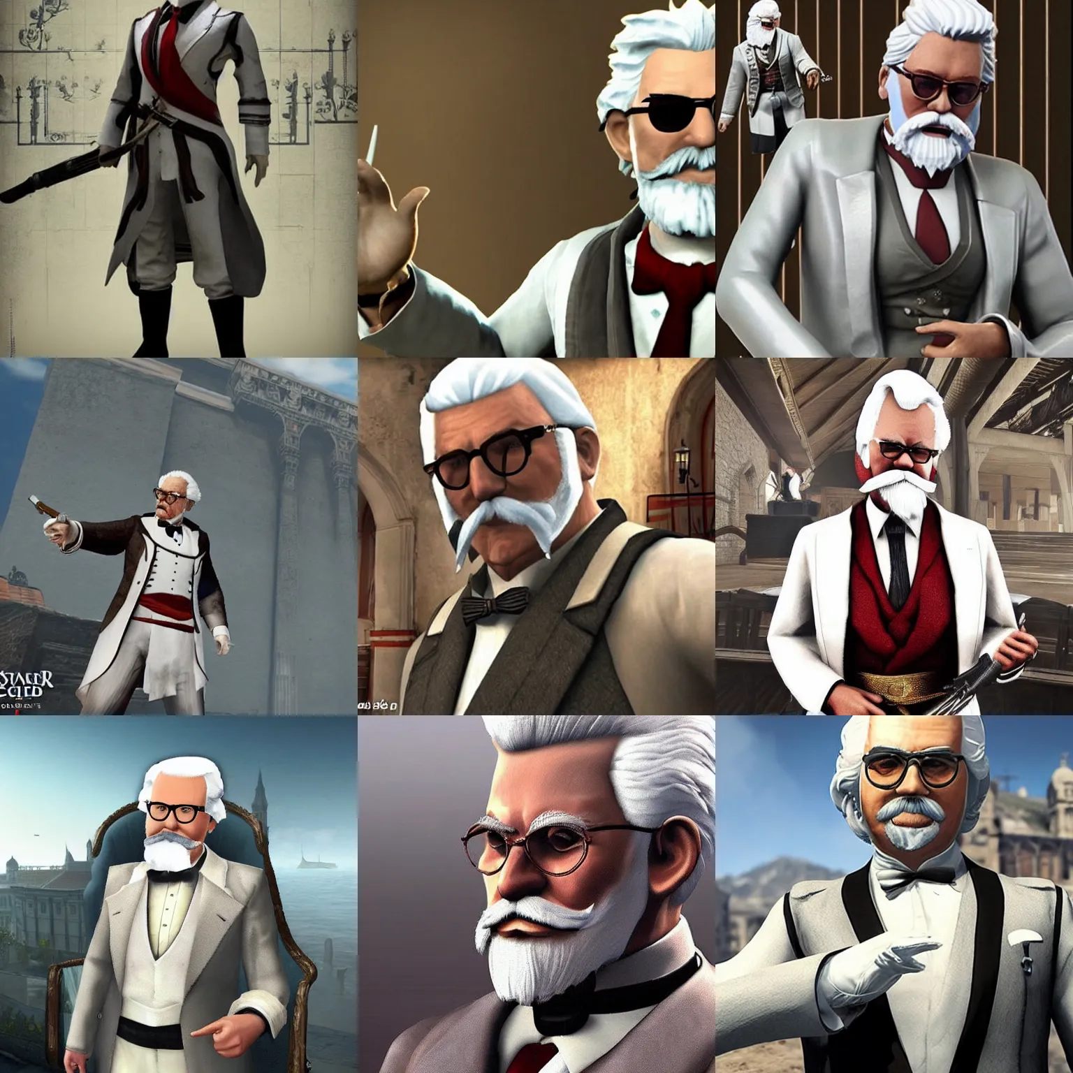 Prompt: colonel sanders in assassin's creed