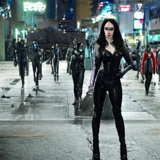 Prompt: a movie still of Kat Dennings as Catwoman in the new movie Batman