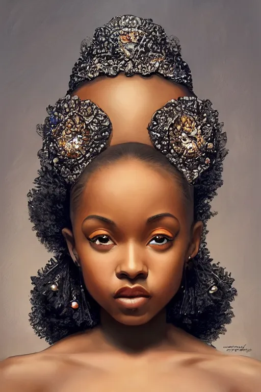 Image similar to hyperrealistic photography of a highly detailed and symmetrical gorgeous black female ballerina in the style of vargas and wlop, highly detailed, face symmetry, masterpiece, award - winning, sharp focus, intricate concept art, ambient lighting, 8 k, artstation