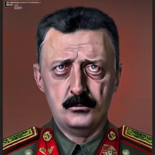 Image similar to igor ivanovich strelkov became bloody ugly supreme ruler of novorossia, photo - realistic, color image, 2 k, highly detailed, bodyhorror, occult art