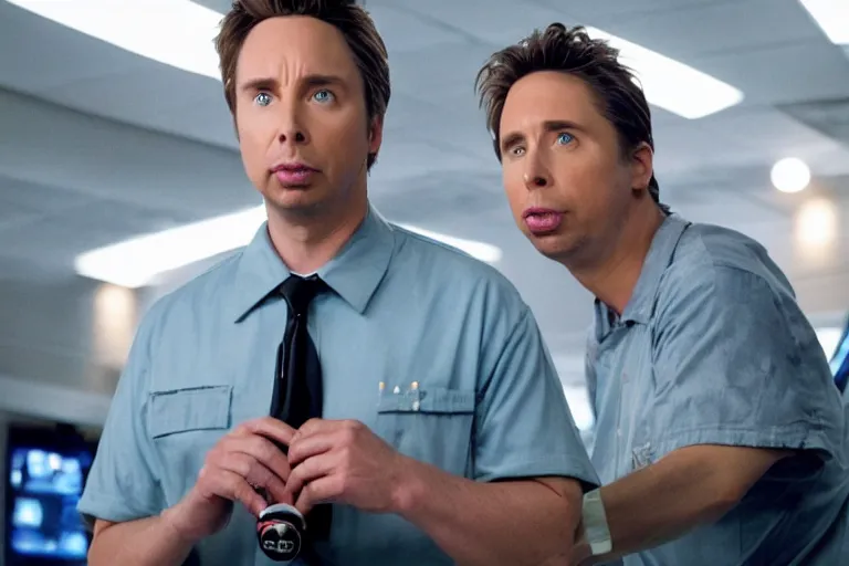 Zach braff as dax shepard in idiocracy cinematic stable diffusion