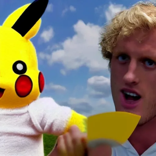 Prompt: Logan Paul as a special needs Pikachu