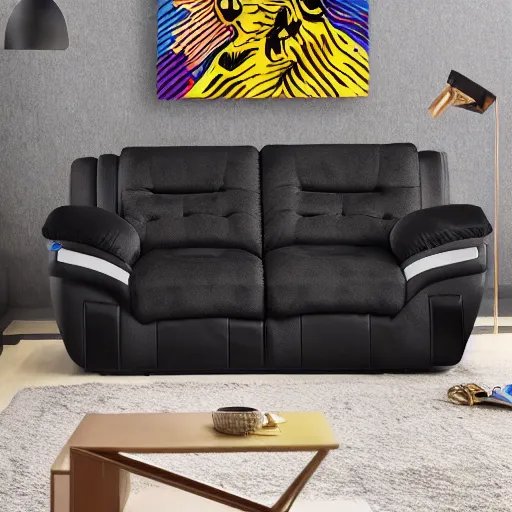 Prompt: boring luminus deflective universe pyramid tiger resin couch loveseat , by Bob Ross and Beeple and Roy Lichtenstein , fauvist , 8K , cubist