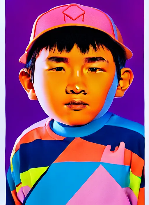 Image similar to streetwear kid by shusei nagaoka, kaws, david rudnick, airbrush on canvas, pastell colours, cell shaded, 8 k