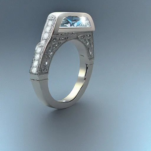 Image similar to diamond magic ring fantasy item, 8 k, fantasy, realistic, volumetric lighting, mood lighting, product view, rendered in cinema 4 d