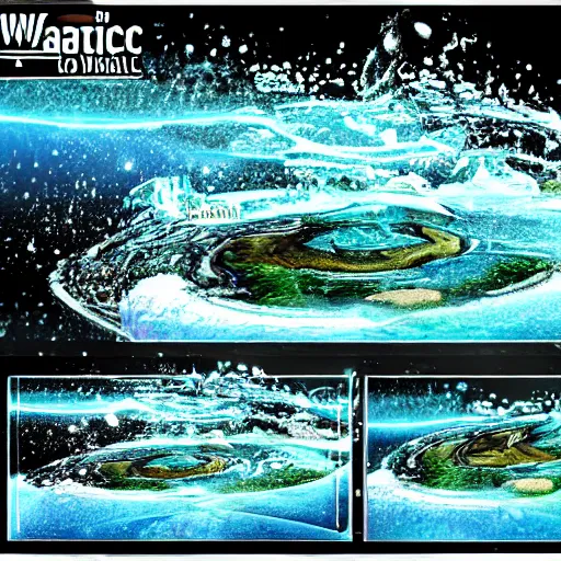 Image similar to the ultradetailed wide - shot of magical water spell effects, highly detailed digital art