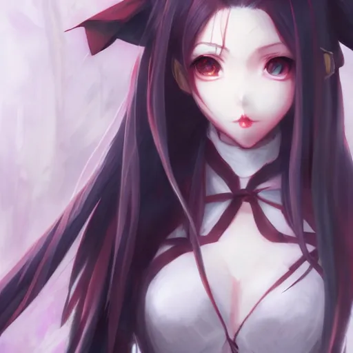 Image similar to anime portrait of a vampire as an anime girl by Stanley Artgerm Lau, WLOP, Rossdraws, James Jean, Andrei Riabovitchev, Marc Simonetti, and Sakimichan, trending on artstation
