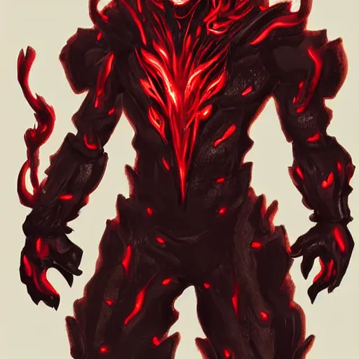 Image similar to Character design body made of fire, body with black and red lava, Lizardman Art, muscular male body, mecha humanoid with cyberpunk bomber jacket, concept art character, royalty, smooth, sharp focus, organic, deep shadows, sketch line art for character design