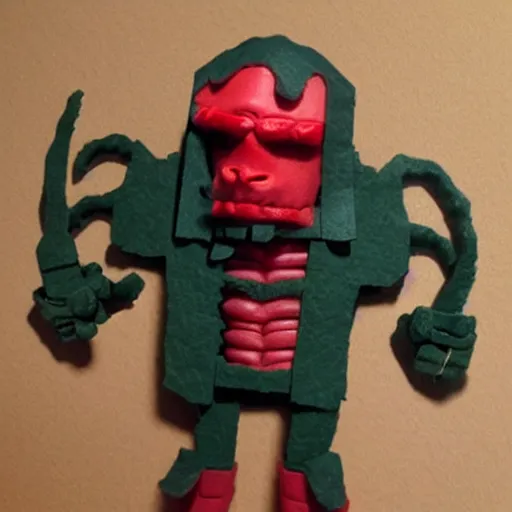 Image similar to hellboy made from twizzlers